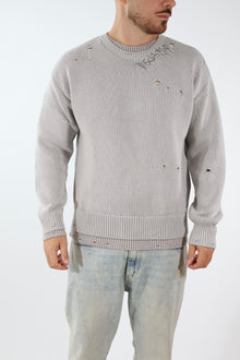 Maglione cotone rotture logo ricamato 767 BERNA