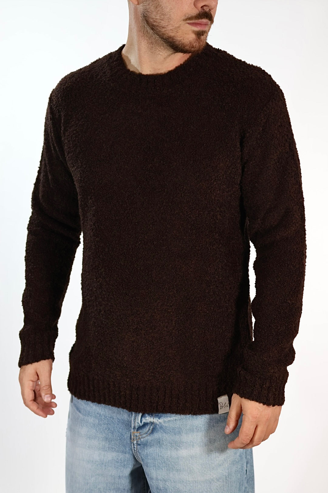 Maglione MACOMER162 moro giro bouclé BL11