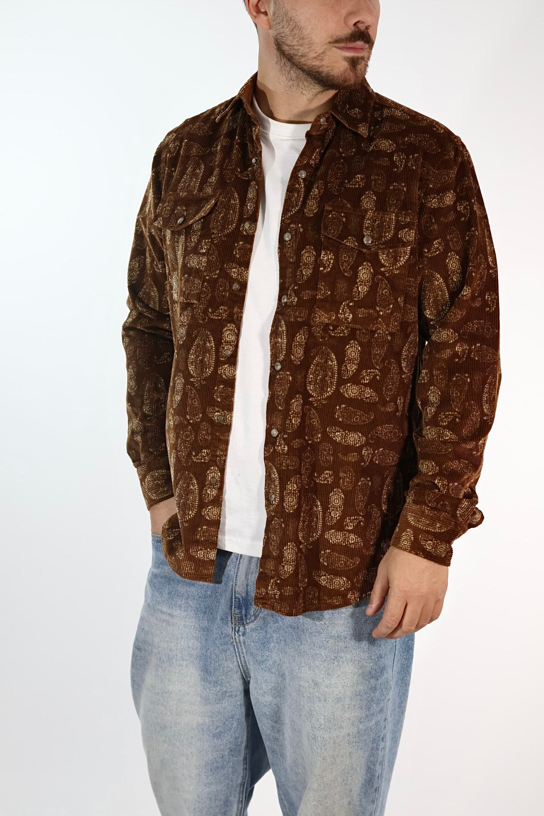 Camicia 7845S velluto costine fantasia GIANNI LUPO