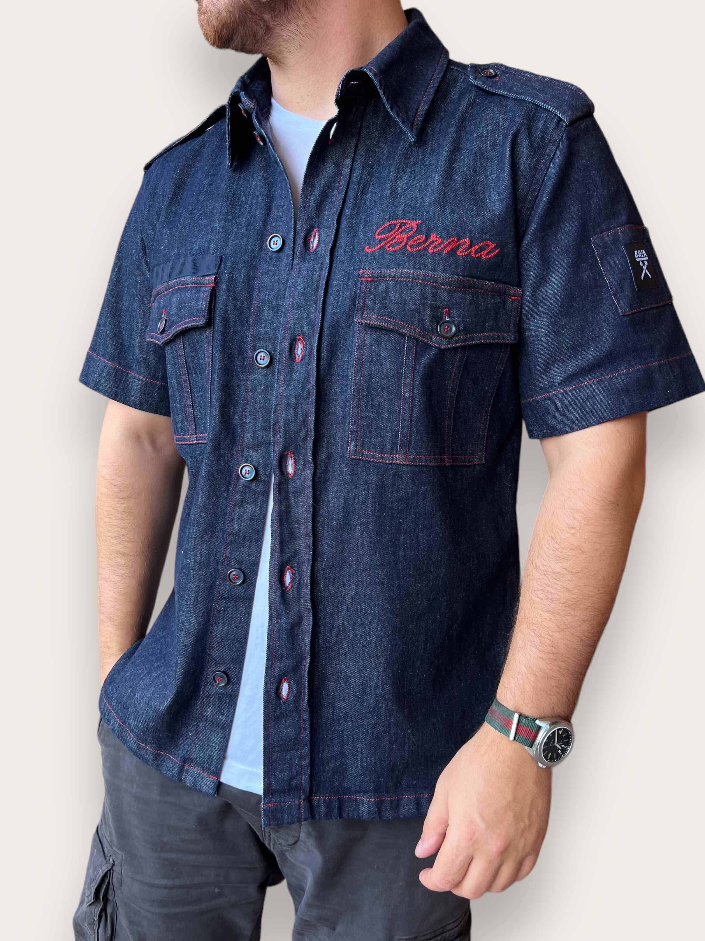 Camicia manica corta ricamo BERNA