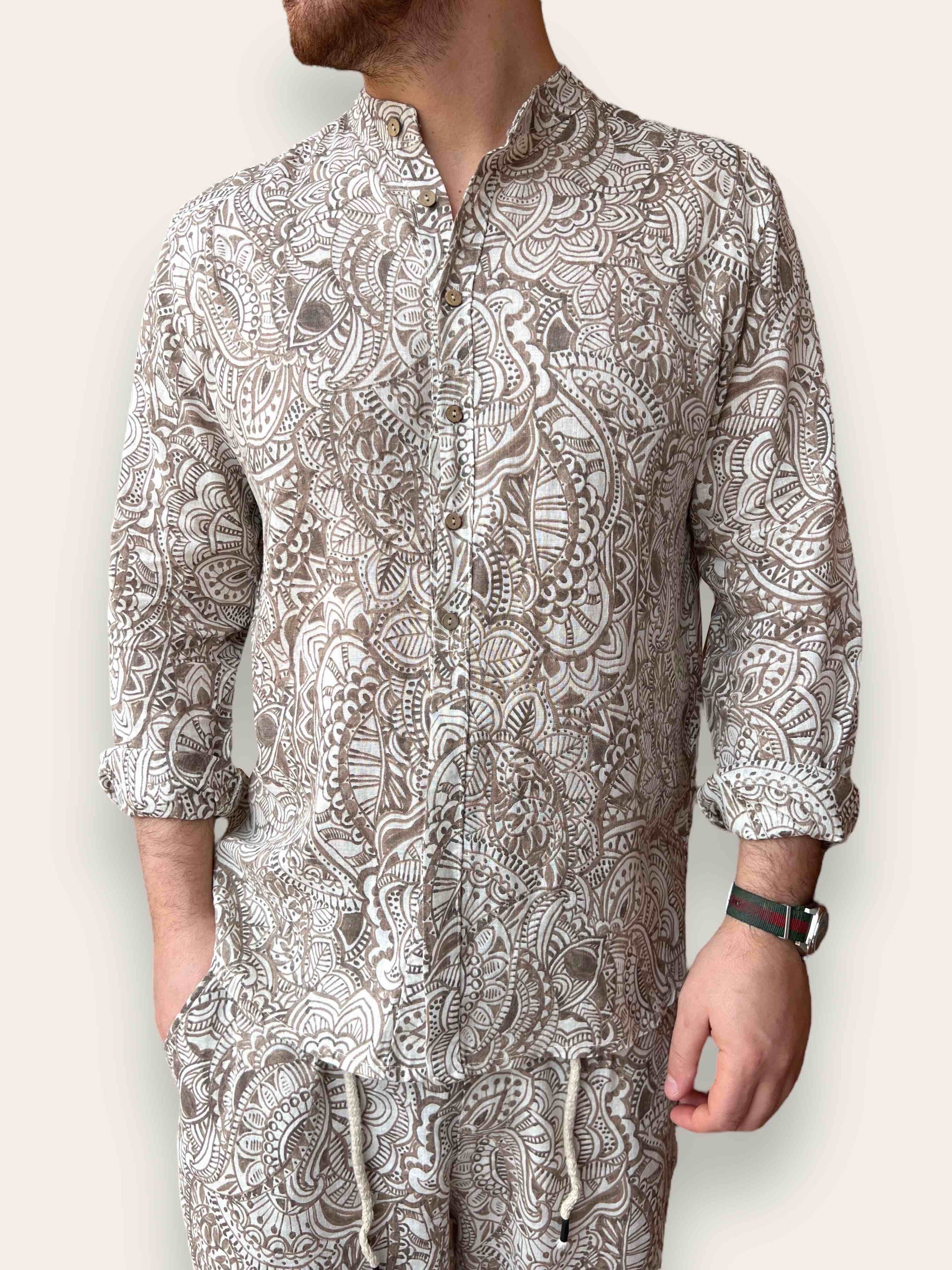 Camicia Lino/viscosa fantasia BL11