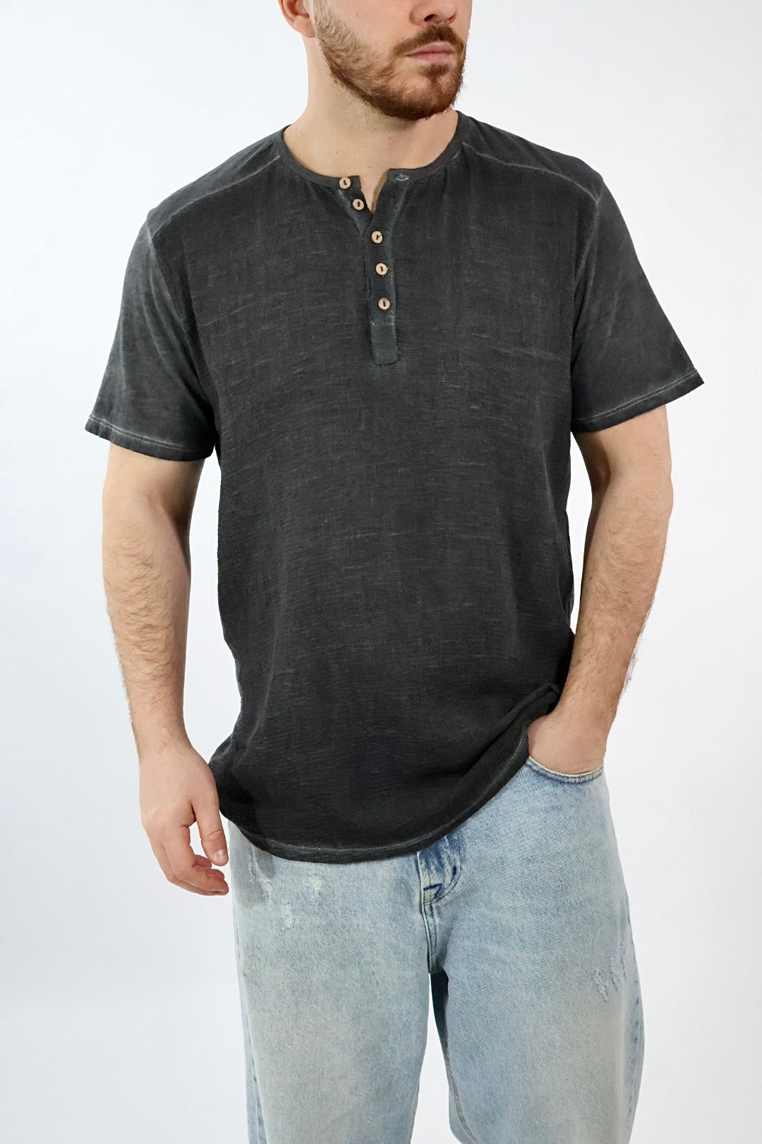 T-shirt serafino misto lino 623 BL11