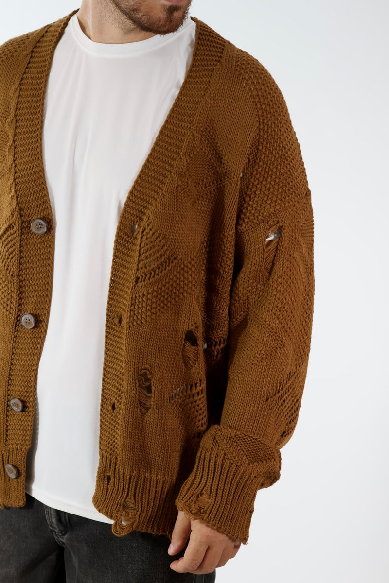 Cardigan strappi destroyed cropped fit  M54 OVERD