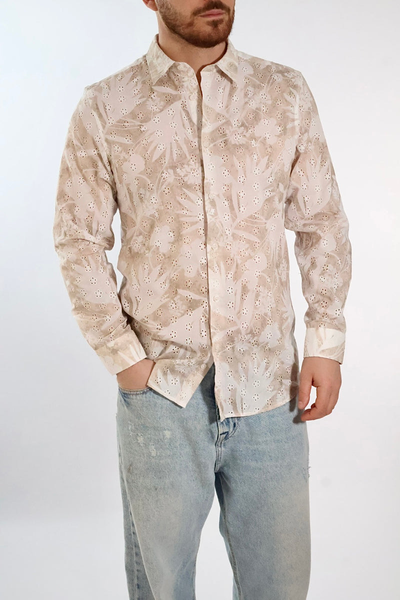 Camicia cotone sangallo sporcata 530 BL11