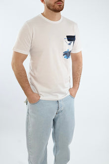 T shirt doppio taschino fiori 30  BL11