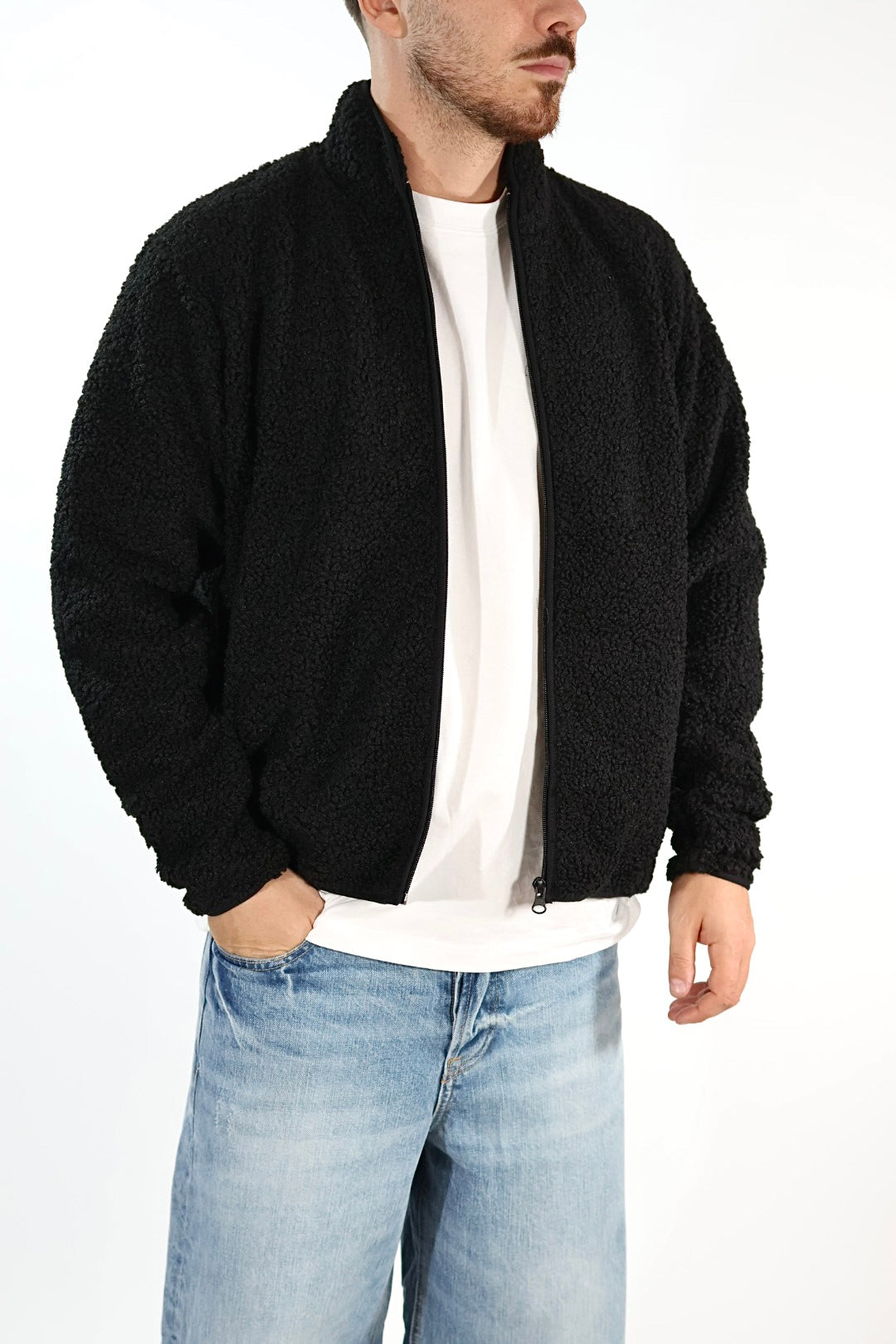Giubbino BL74580001 teddy full zip nero BL11