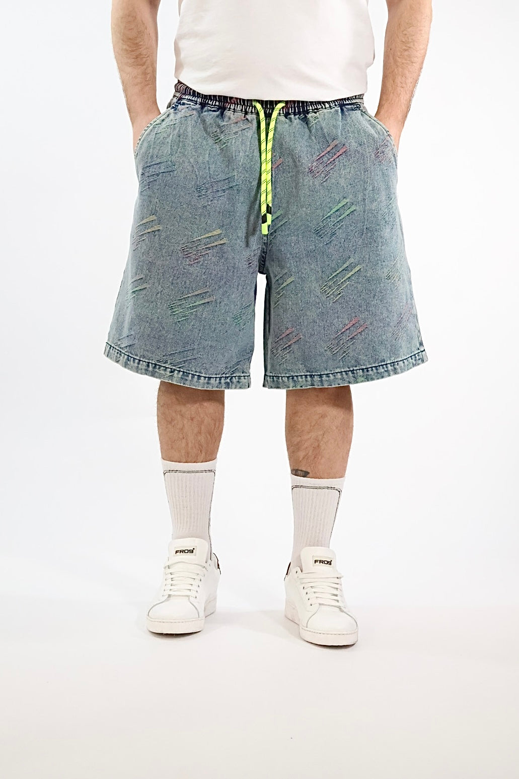 Bermuda denim triangoli fluo 230 BERNA