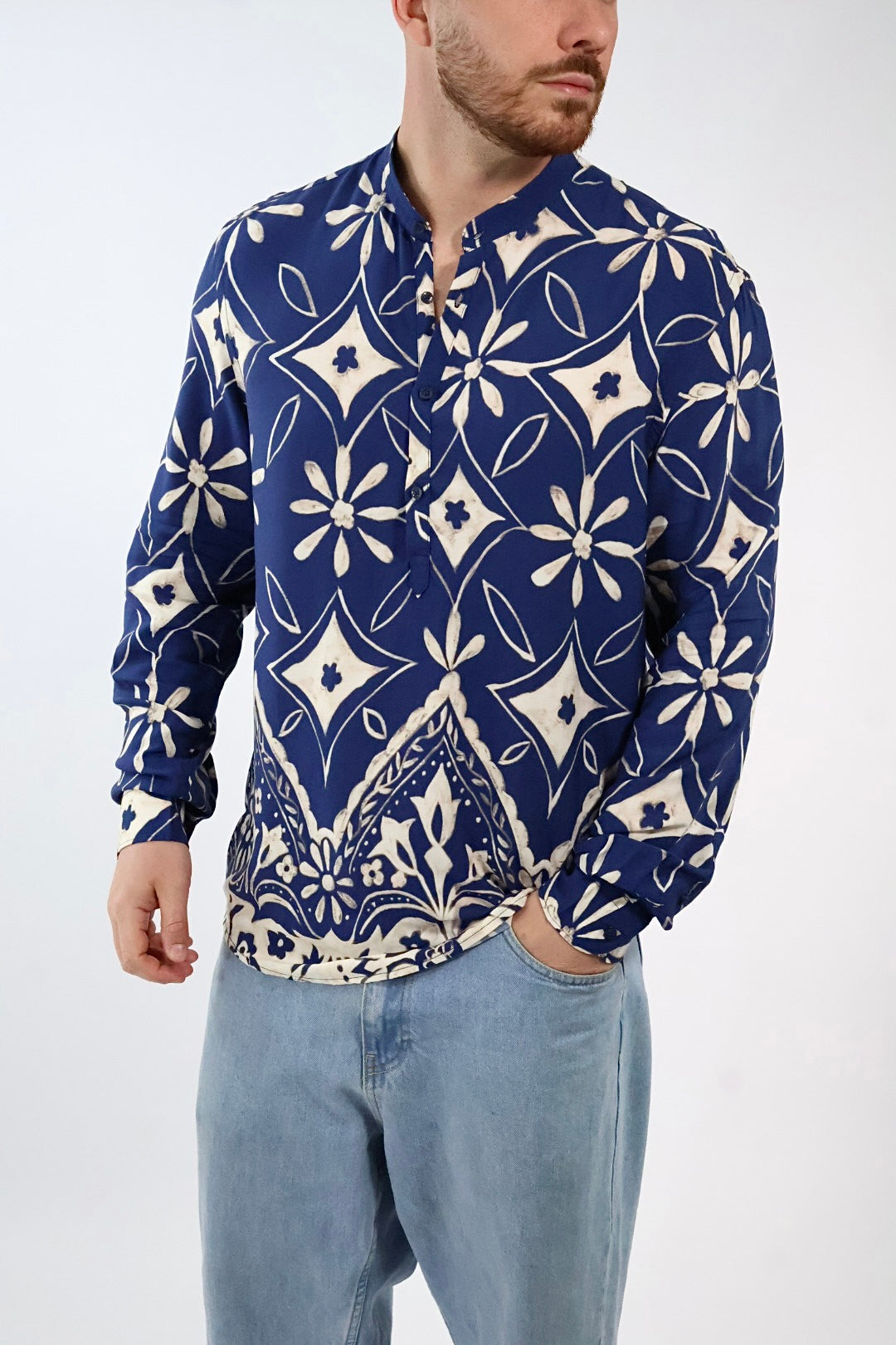 Camicia serafino viscosa C40 OVER-D