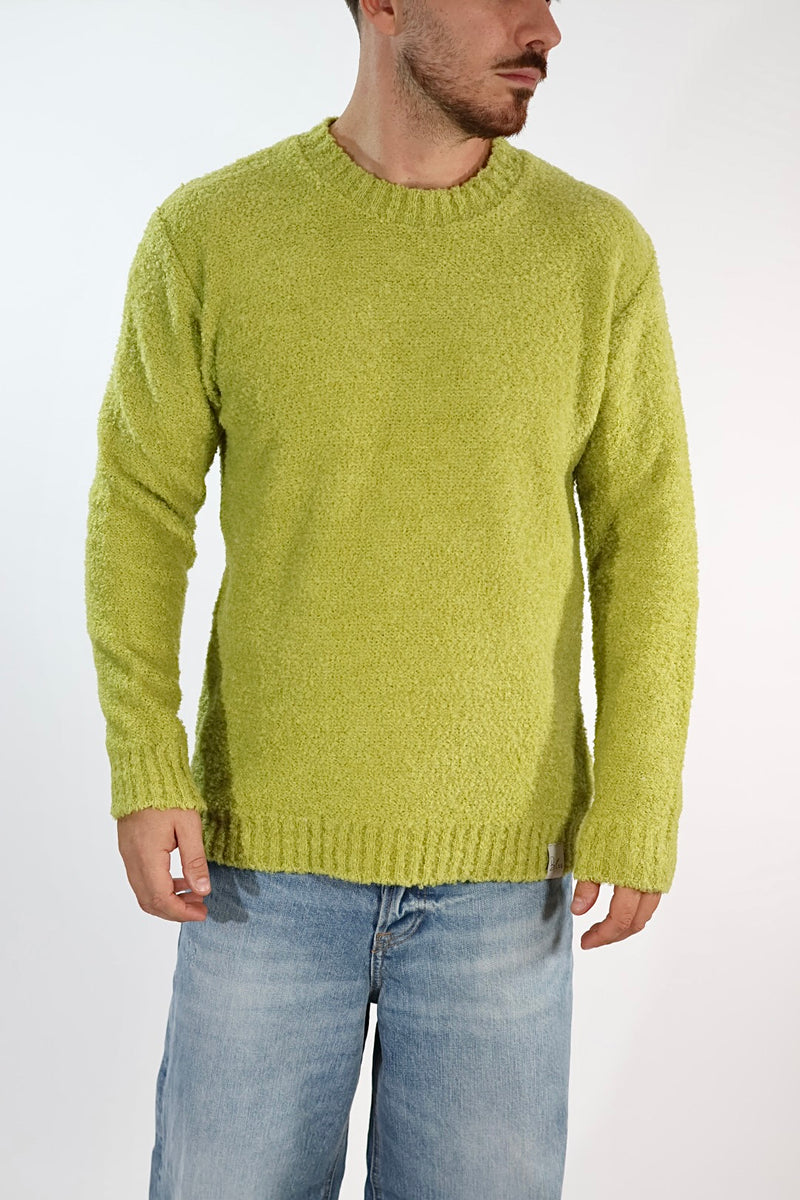 Maglione MACOMER371 verde giro bouclé BL11