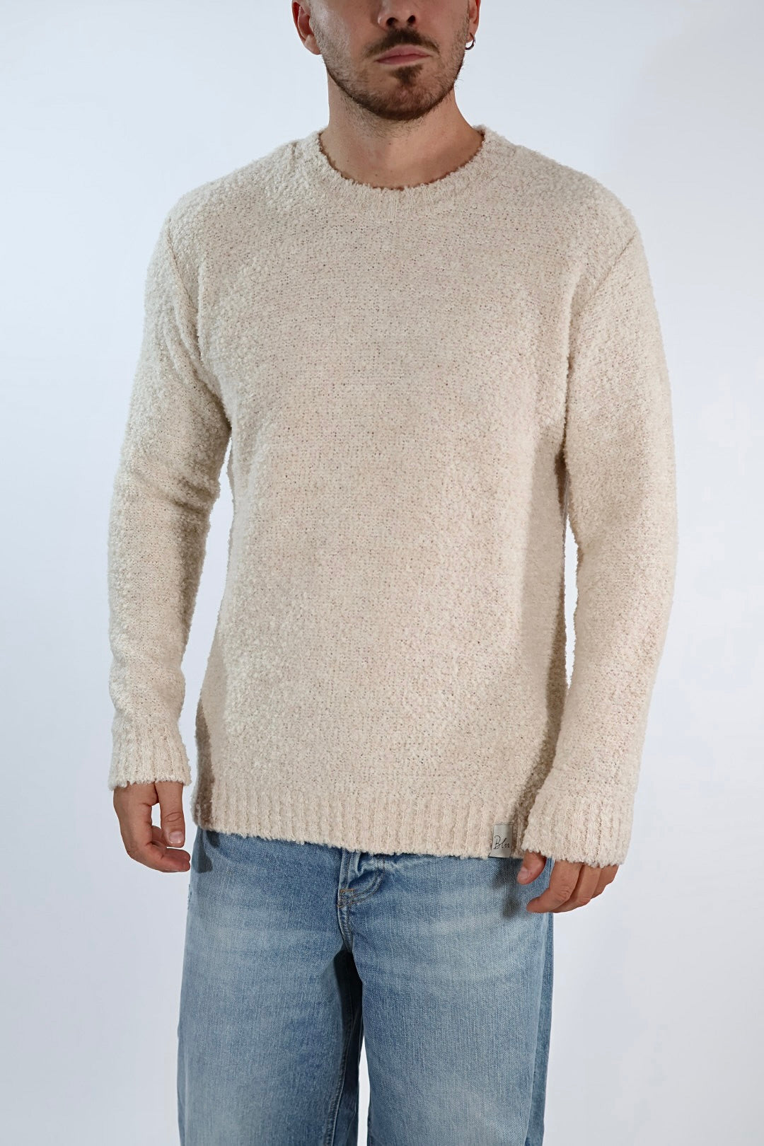 Maglione MACOMER17 ecru giro bouclé BL11