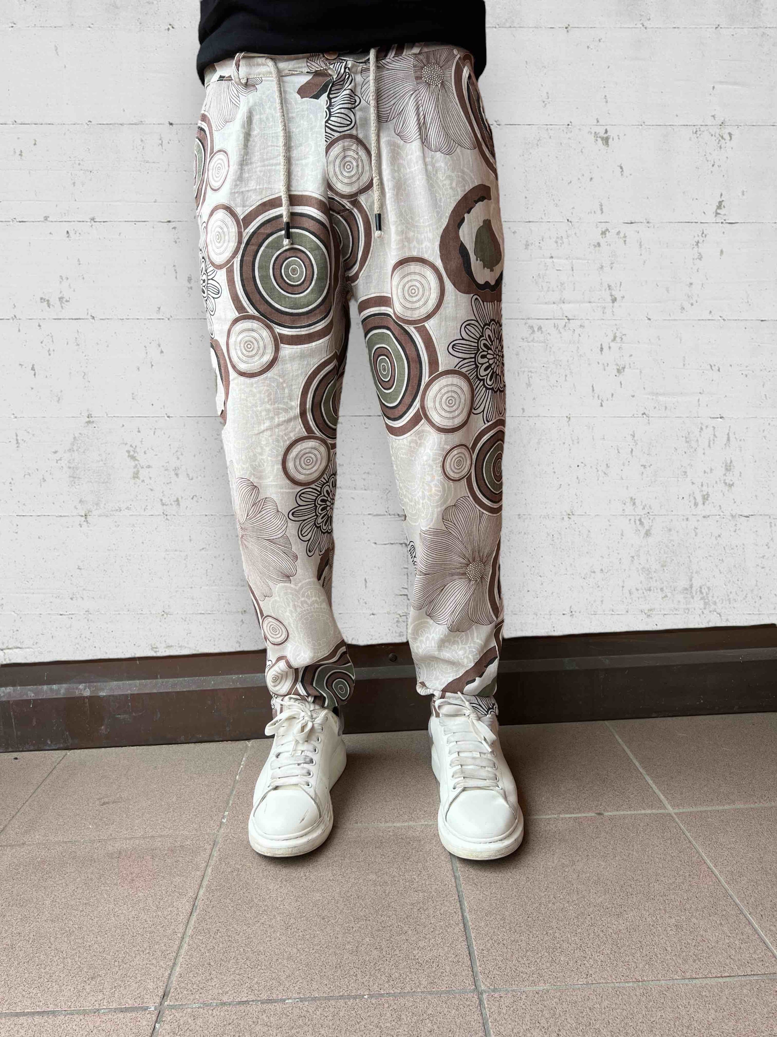 Pantalone lino/viscosa fantasia  BL11