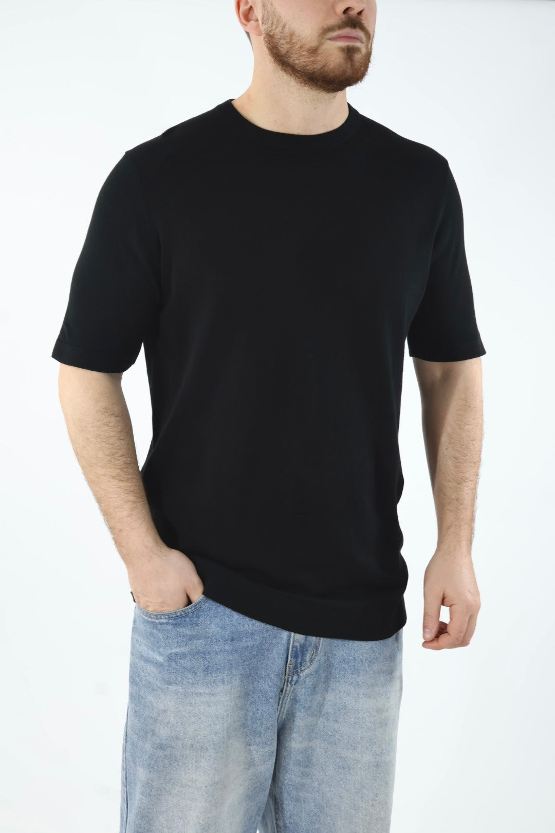 T-shirt in maglia paricollo M11  OVER-D
