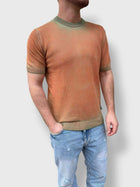 T-shirt in maglia girocollo doppia tintura  BERNA