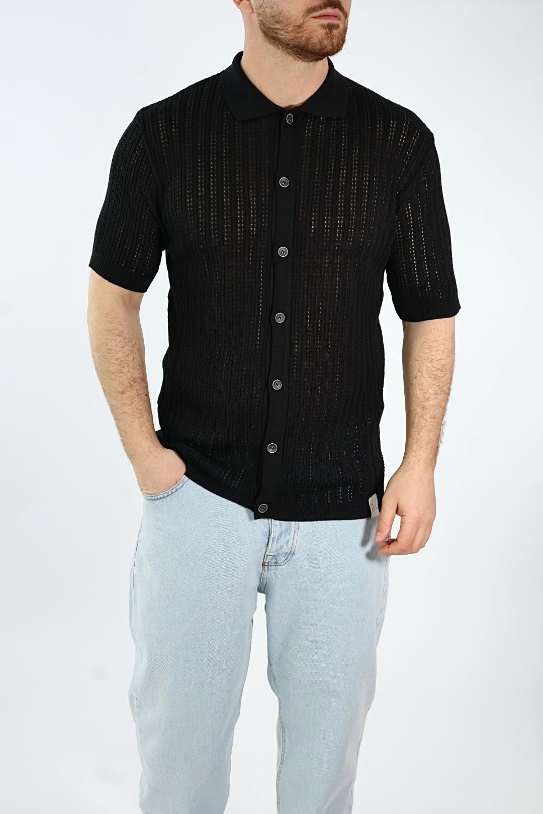 Polo in maglia traforata casio 001 BL11