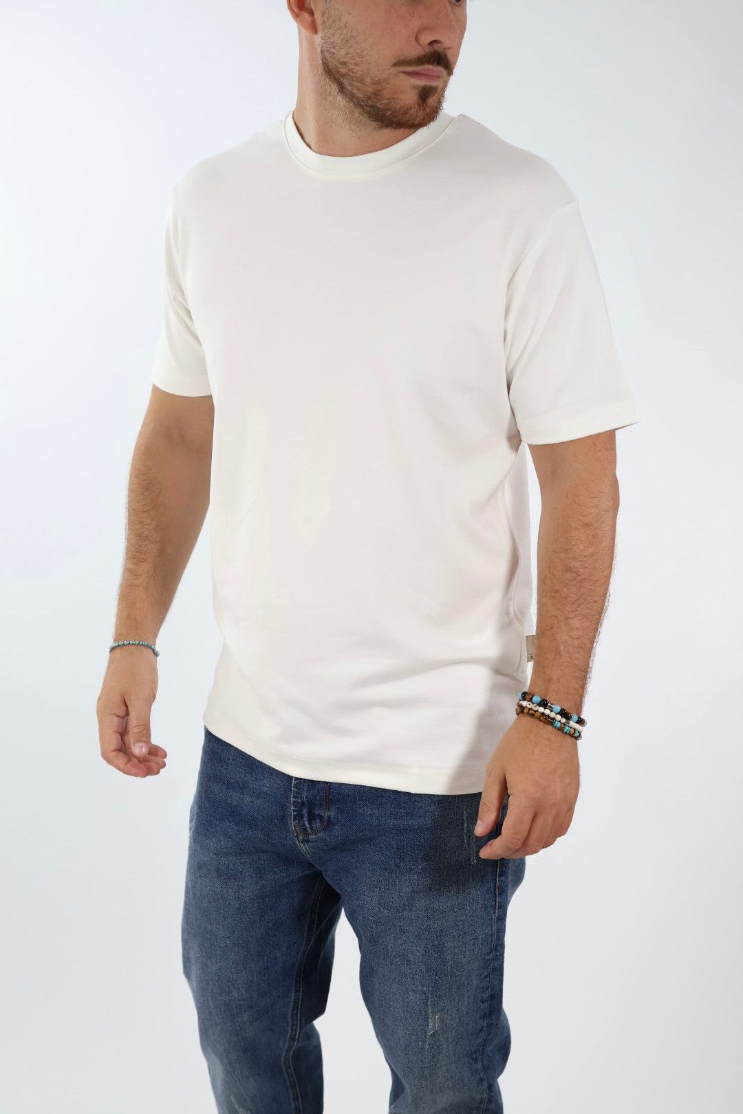 T-shirt basica viscosa bianco 505L GIANNI LUPO