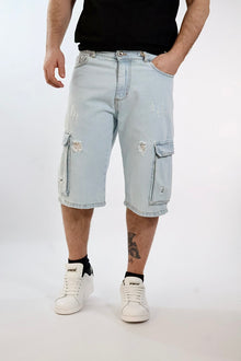 Bermuda denim cargo blitch 411  BL11