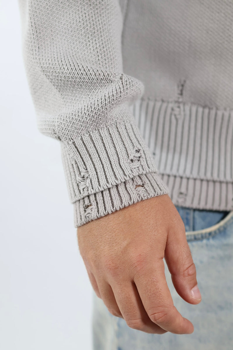 Maglione cotone rotture logo ricamato 767 BERNA