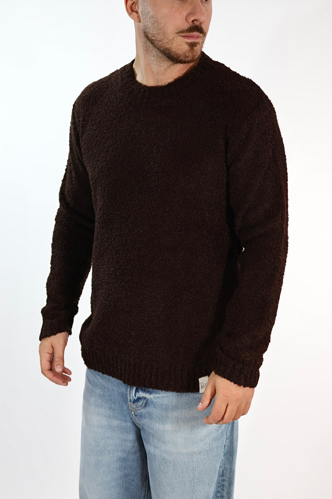 Maglione MACOMER162 moro giro bouclé BL11