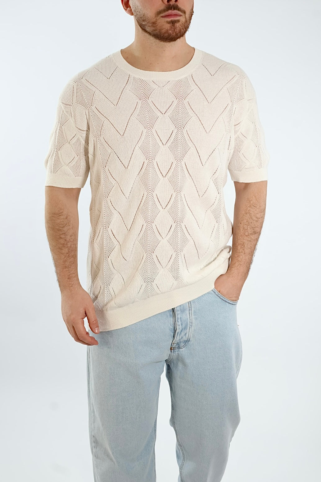 T-shirt in maglia traforata 325 GIANNI LUPO