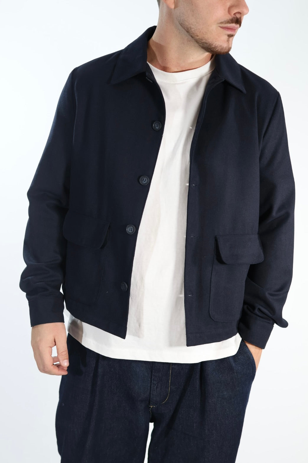 Overshirt gb446425 misto lana BL11