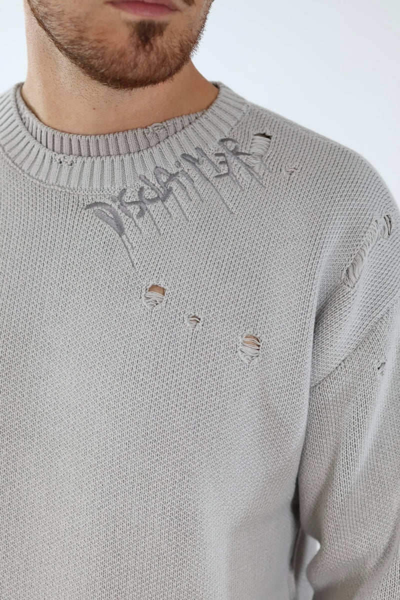 Maglione cotone rotture logo ricamato 767 BERNA
