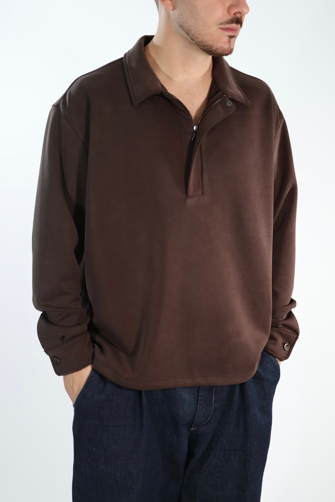 Polo felpa fi4321162 mezza zip viscosa BL11
