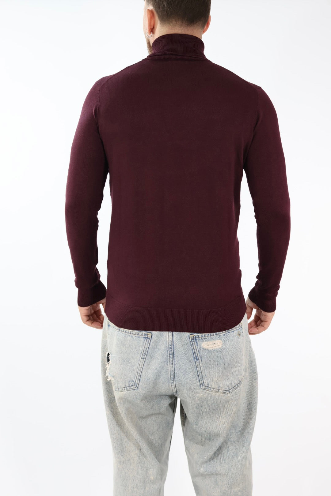 Maglioncino M02 dolcevita viscosa bordeaux OVERD