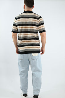 Polo in maglia righe 379 BL11