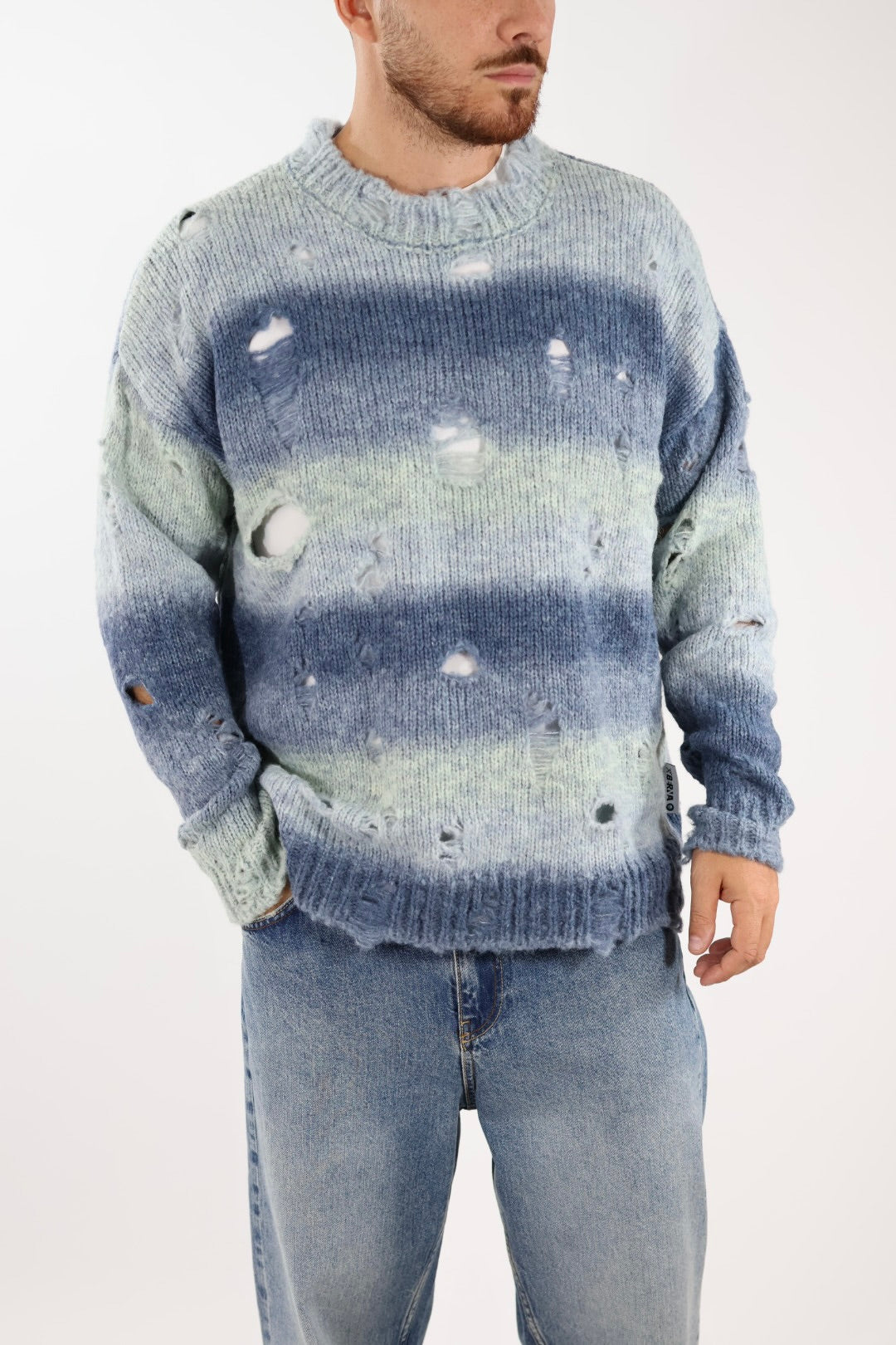 Maglione lana cropped buchi 273 BERNA