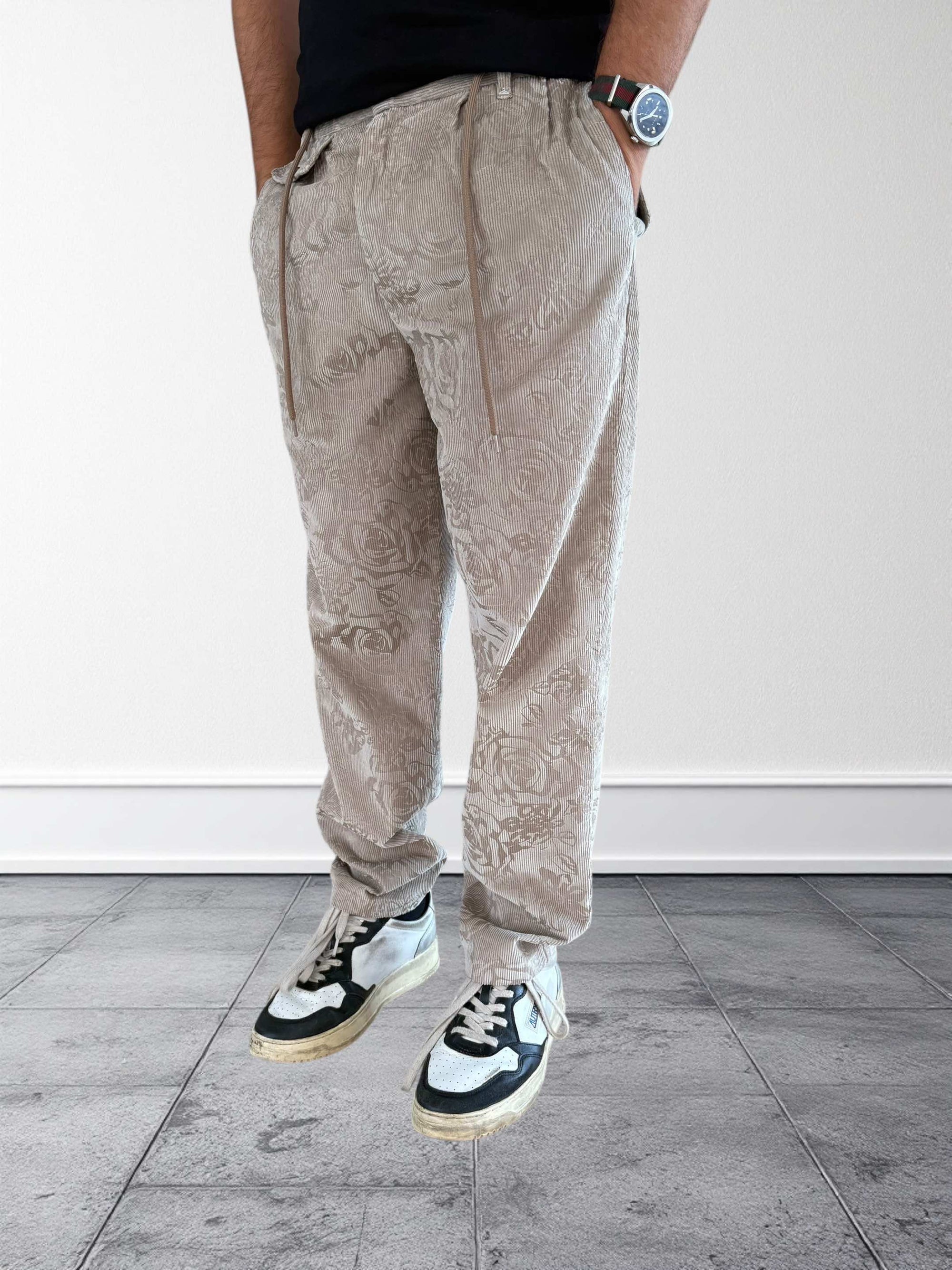 Pantalone devorè in velluto  ricamato 143 BERNA