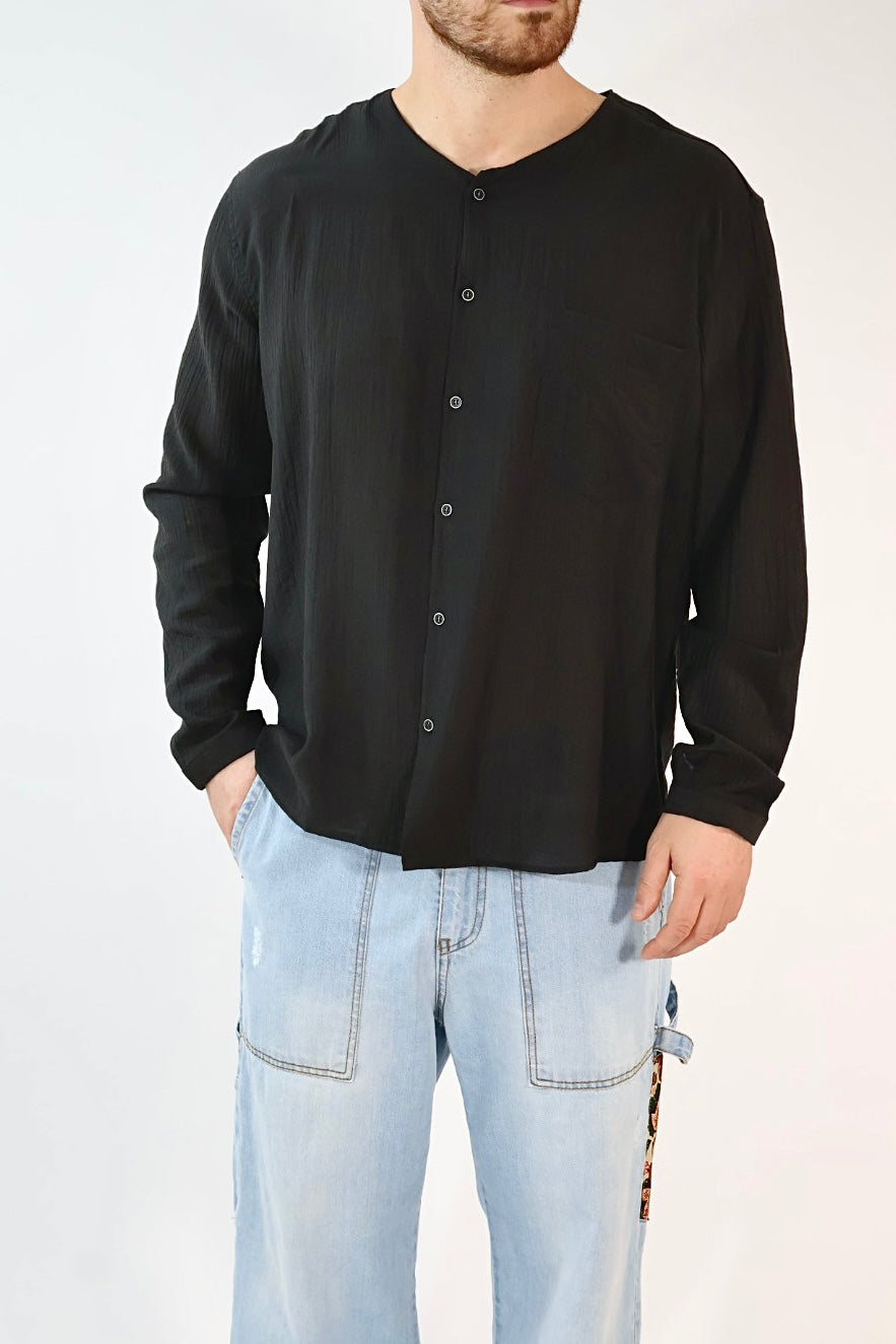 Camicia tencel scollo V C65 OVER-D