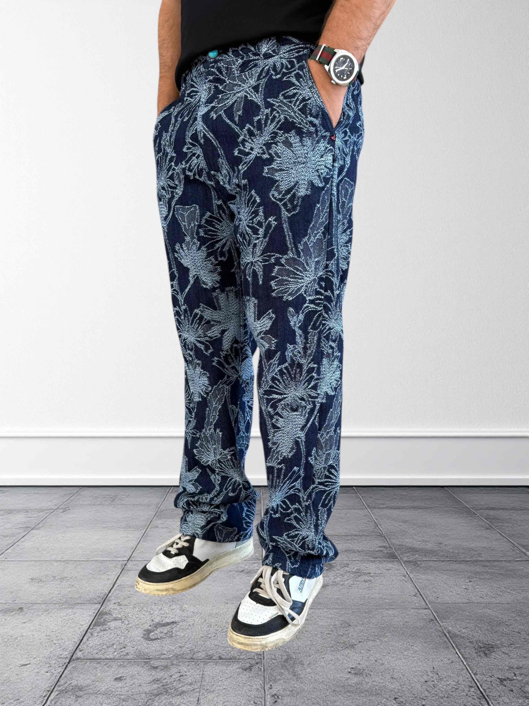 Pantalone ricamo floreale 126 BERNA
