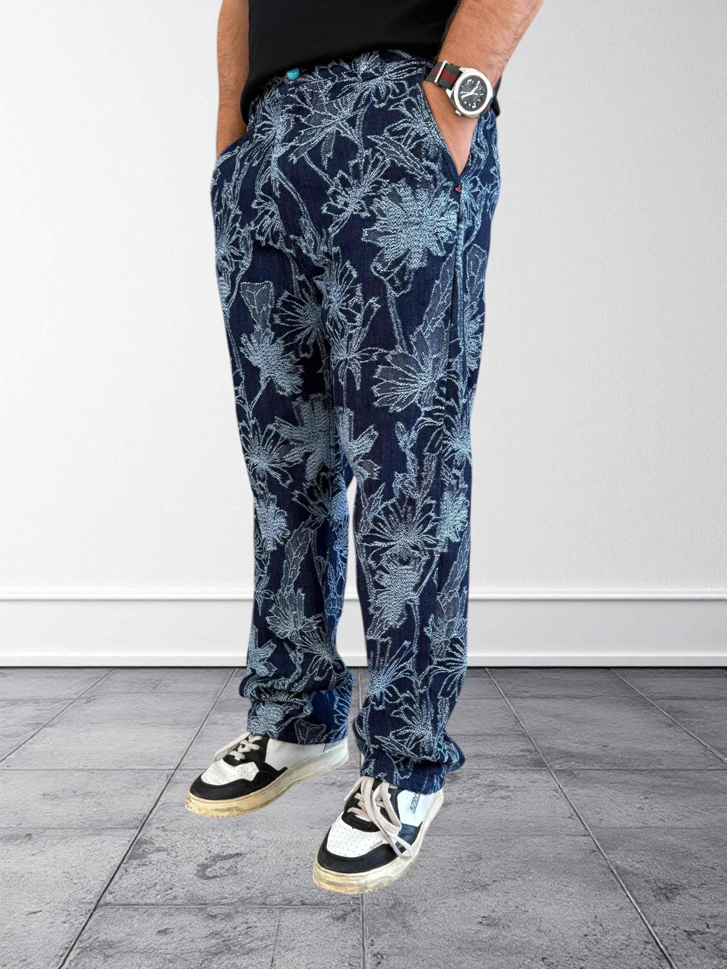 Pantalone ricamo floreale 126 BERNA