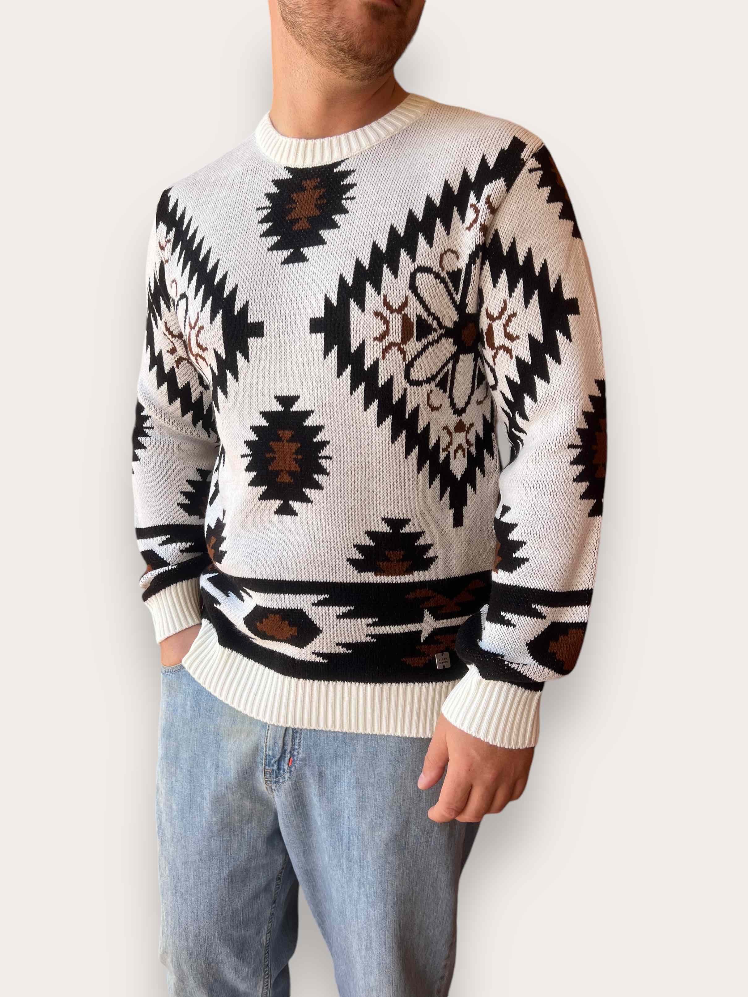 Maglione jaquard peruviano BL11