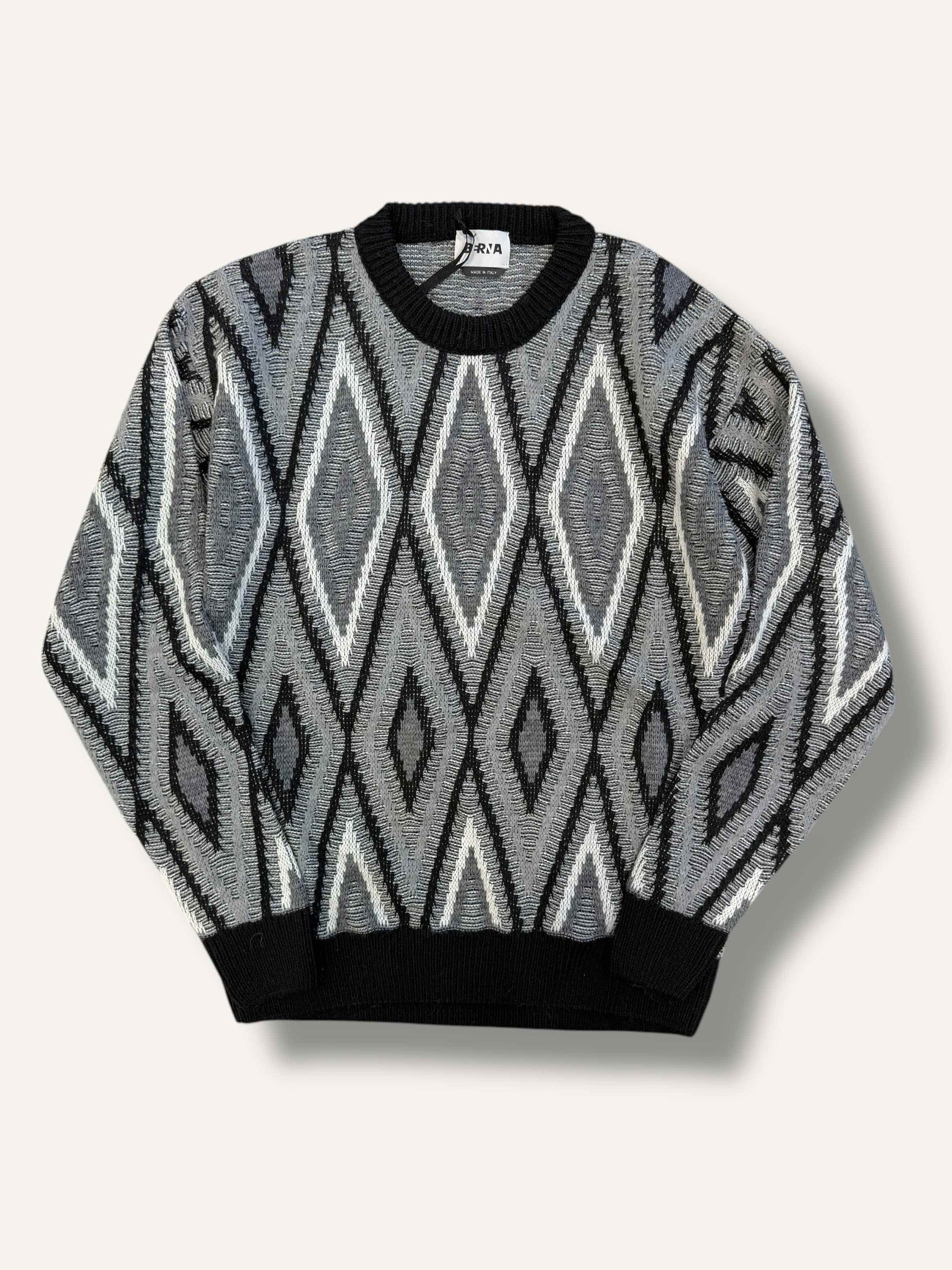 Maglione girocollo jacquard fin.7 BERNA