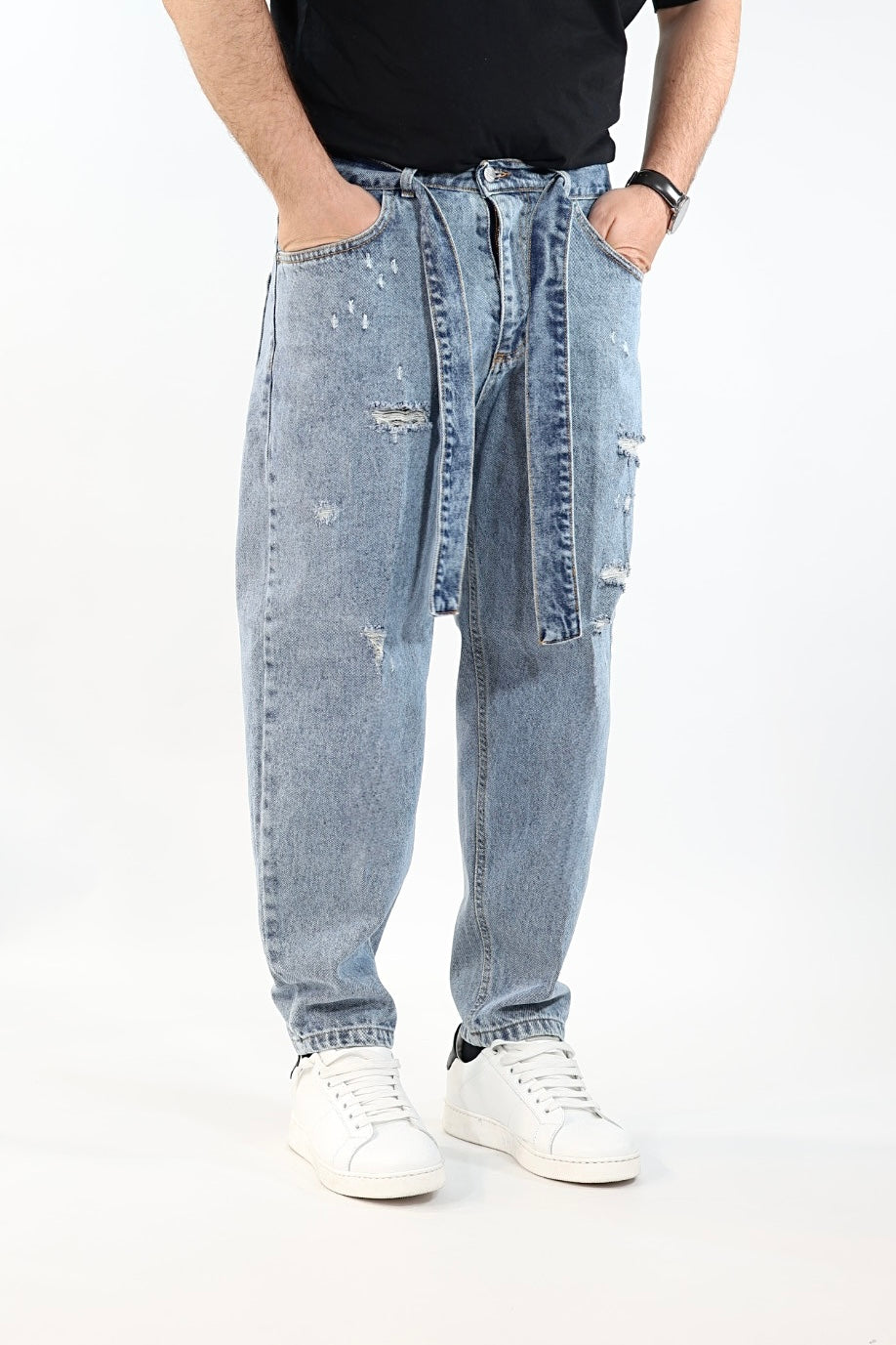 Jeans japan strappi con cintura casanova BLACKSUNDAY