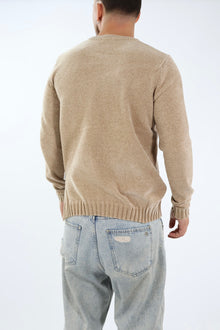 Maglione 363 girocollo ciniglia cammello LANDEK