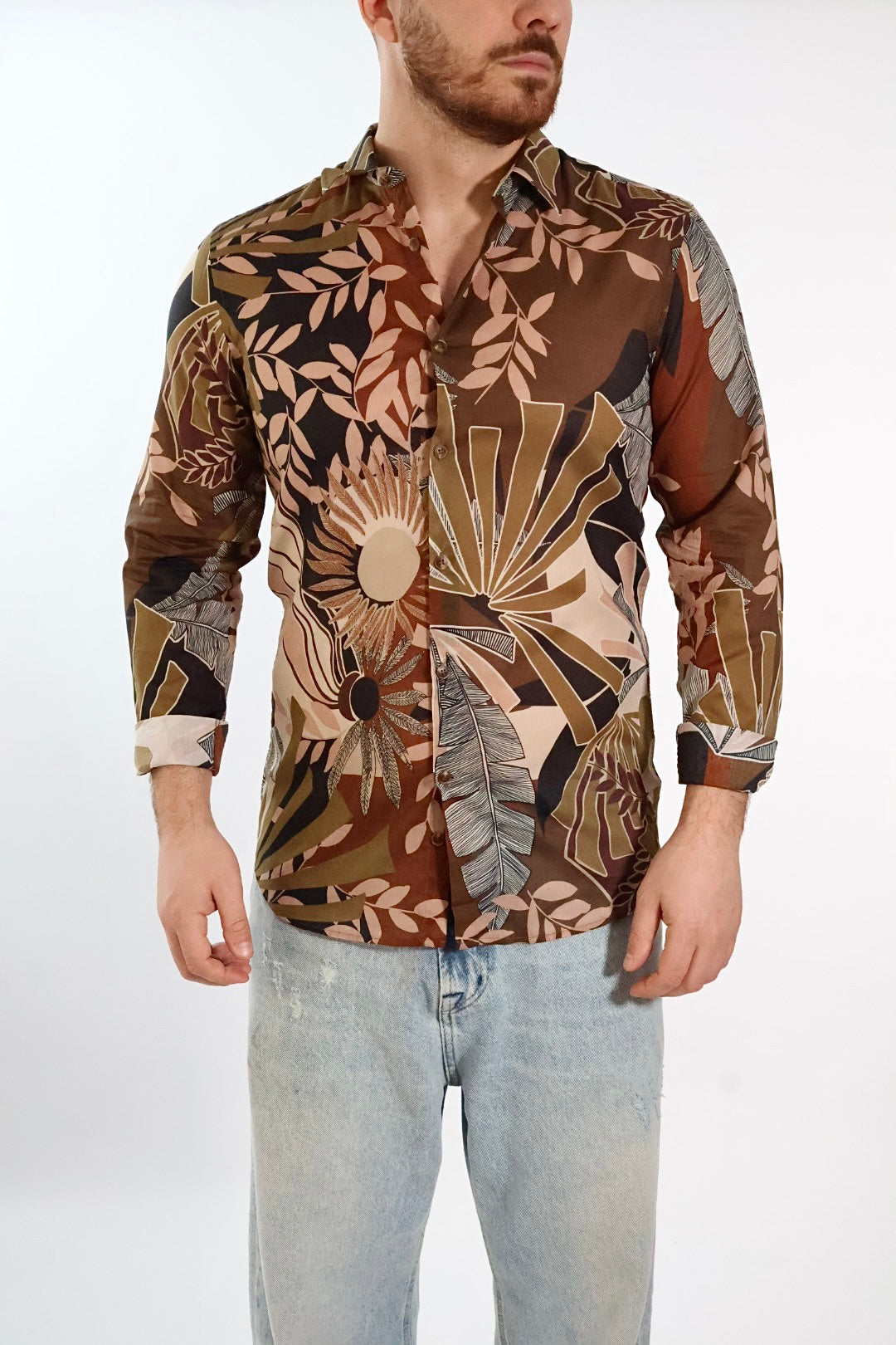 Camicia cotone fantasia mussola 030 BL11