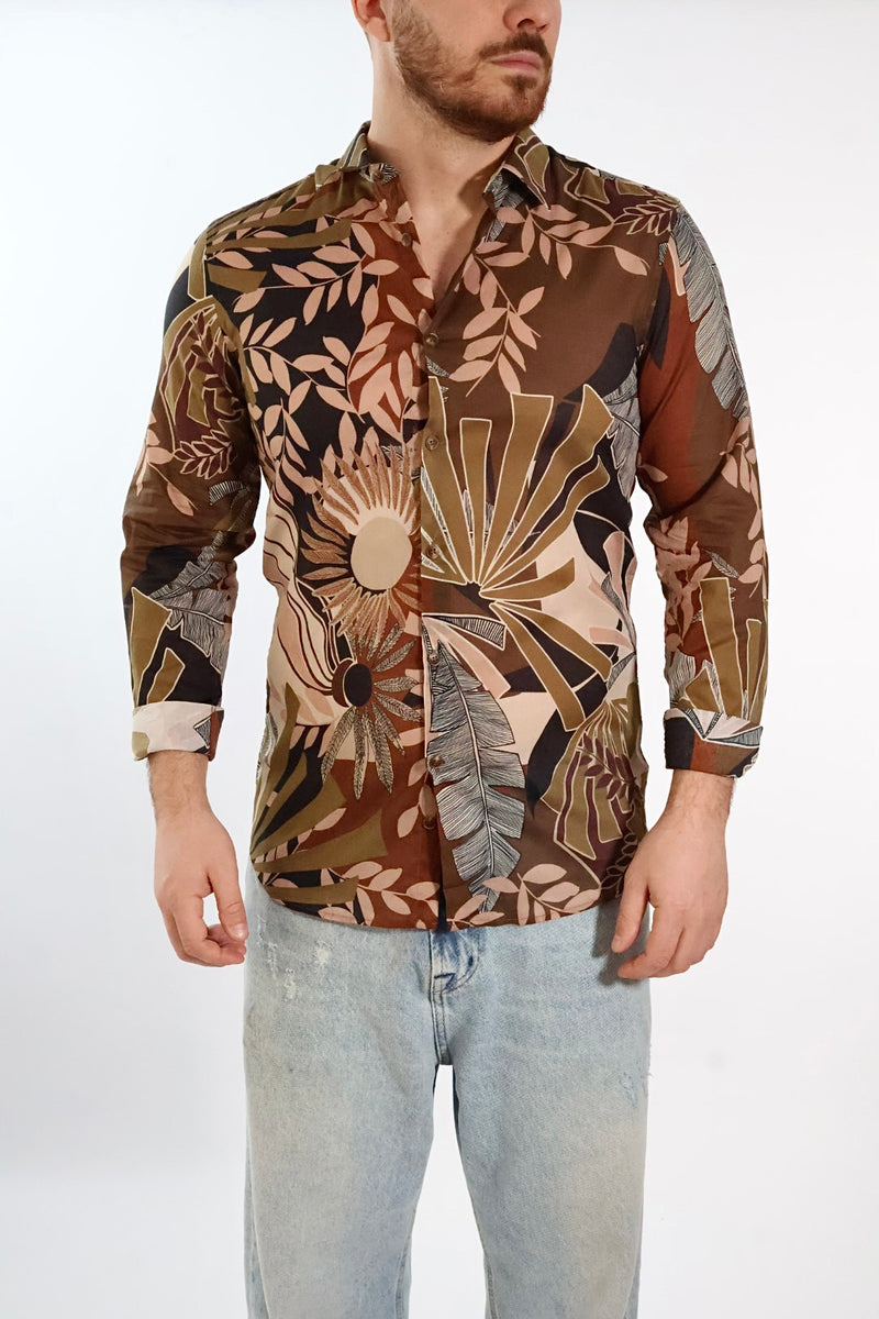 Camicia cotone fantasia mussola 030 BL11