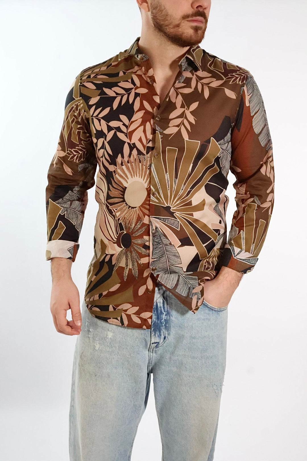 Camicia cotone fantasia mussola 030 BL11
