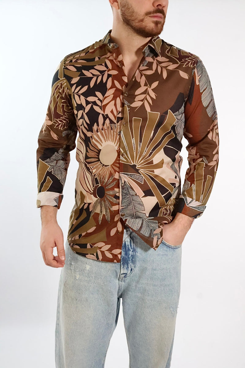 Camicia cotone fantasia mussola 030 BL11