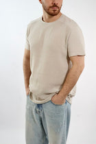T-shirt girocollo misto lino 080 BL11