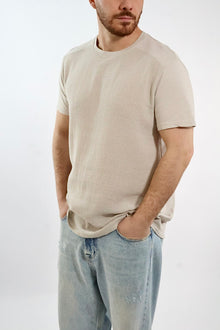 T-shirt girocollo misto lino 080 BL11