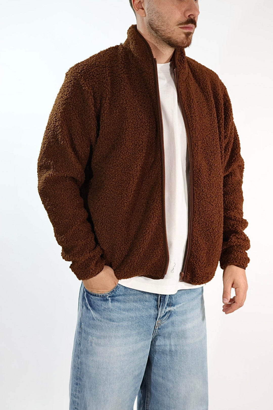 Giubbino BL7458162 teddy full zip moro BL11