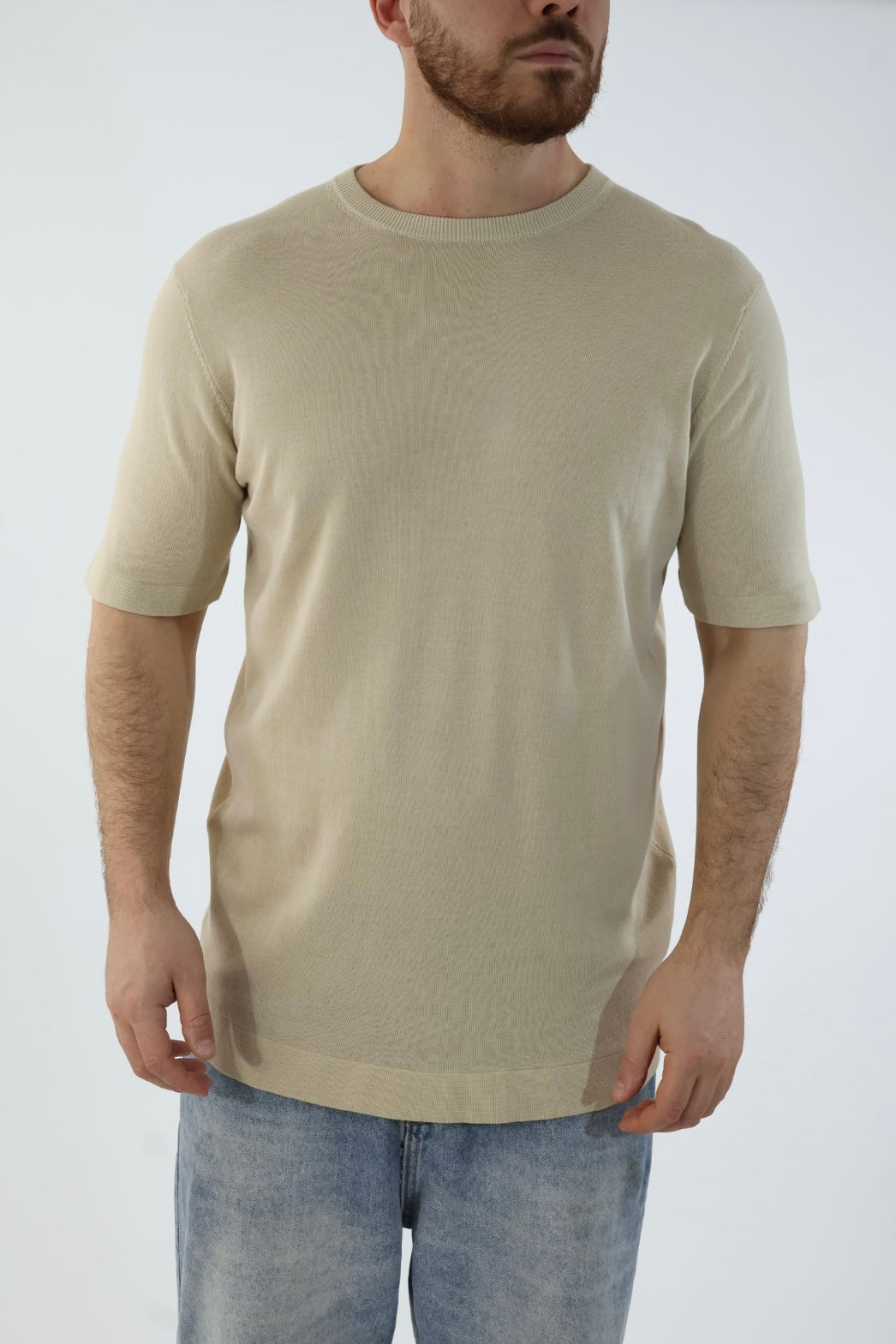 T-shirt in maglia paricollo M11  OVER-D