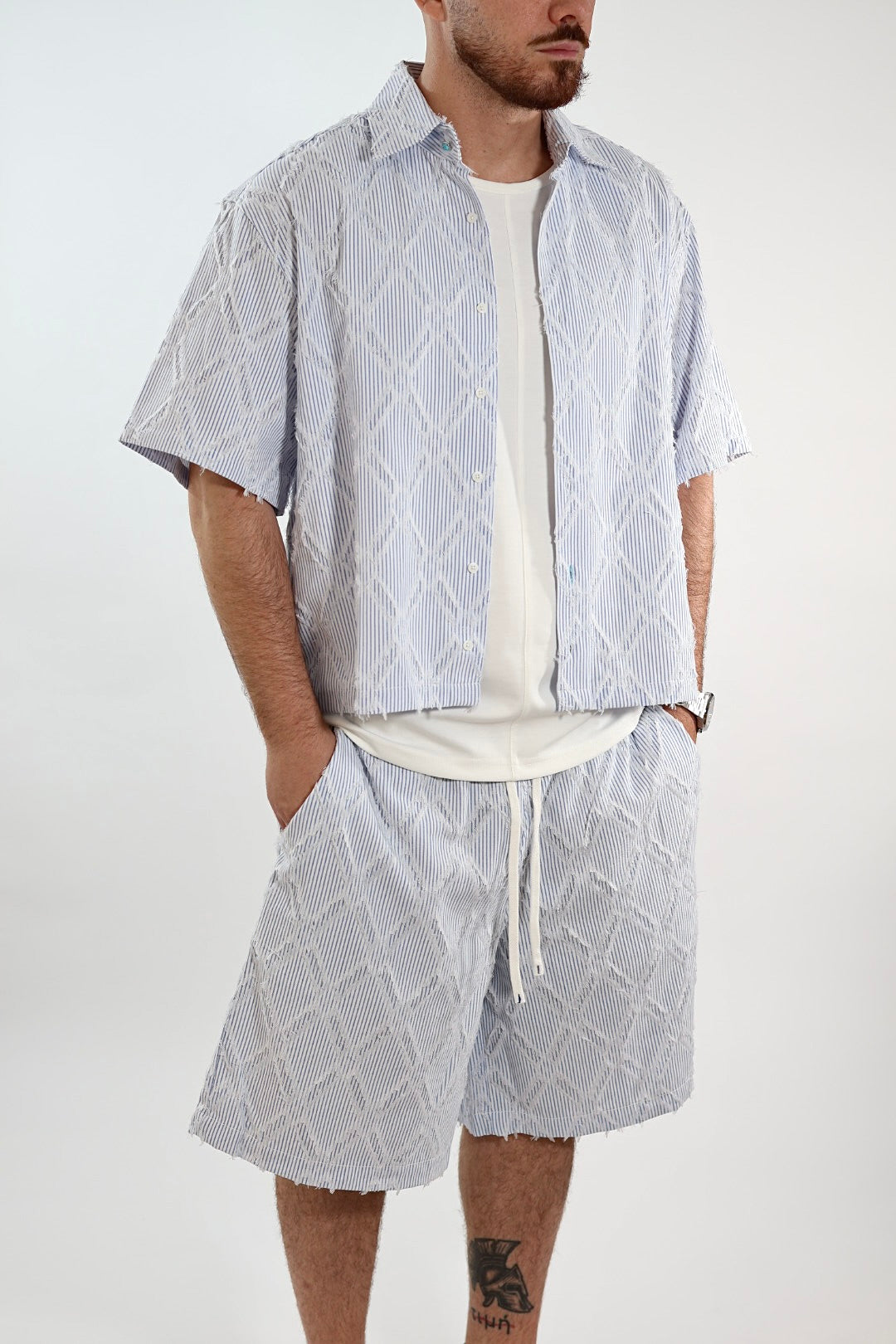 Camicia righe fili m/m 413 BERNA