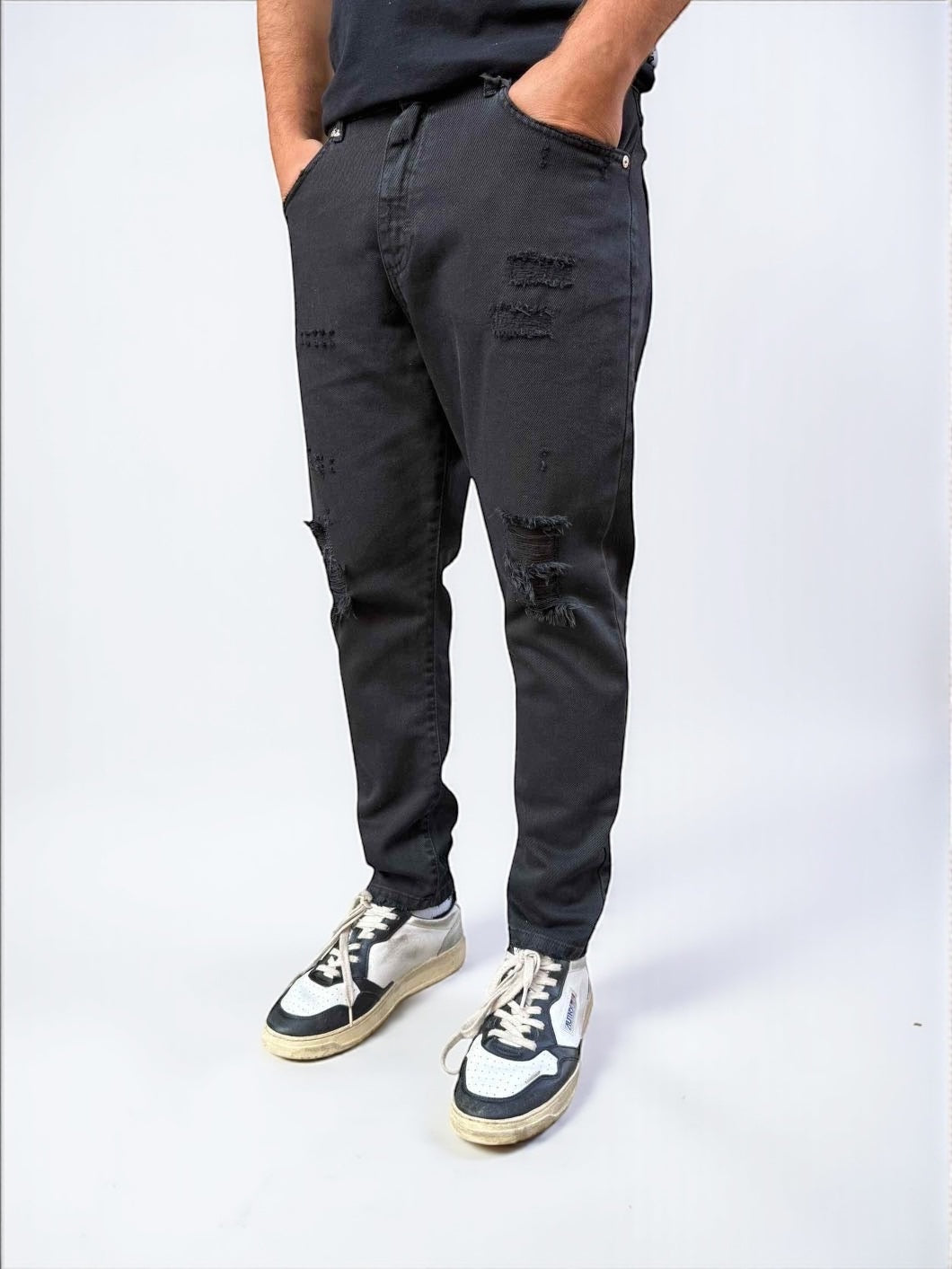 Pantalone cropped Maracana destroyed 077 BERNA