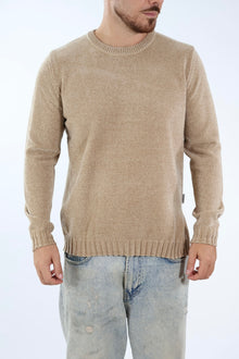 Maglione 363 girocollo ciniglia cammello LANDEK