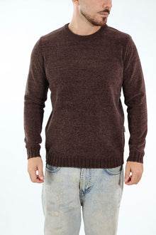 Maglione 363 girocollo ciniglia moro LANDEK