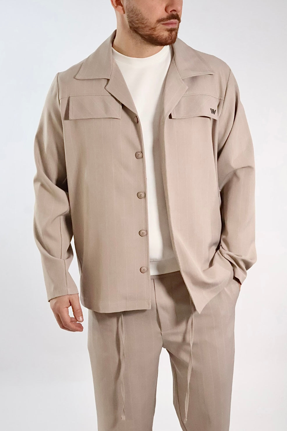 Giacca gessato leggero pins JL61